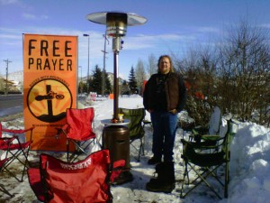 Even with knee-high snow at the Sundance Film Festival, we got to pray with international journalists and even a film crew